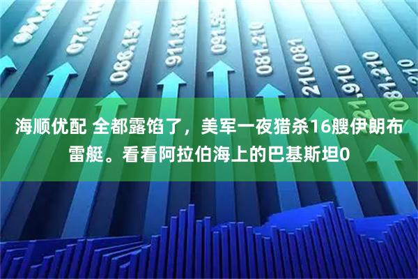 海顺优配 全都露馅了，美军一夜猎杀16艘伊朗布雷艇。看看阿拉伯海上的巴基斯坦0