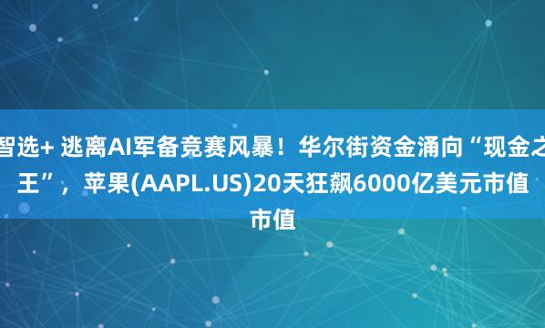 智选+ 逃离AI军备竞赛风暴！华尔街资金涌向“现金之王”，苹果(AAPL.US)20天狂飙6000亿美元市值