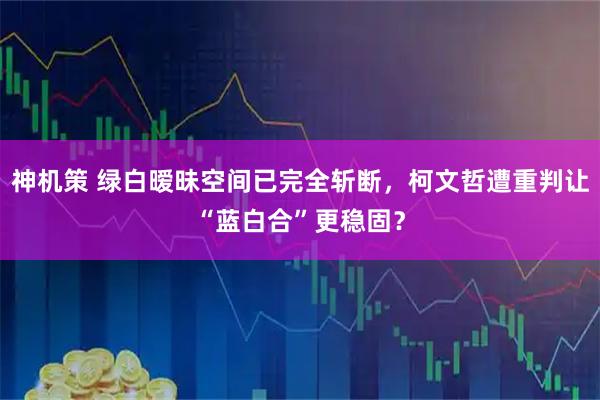 神机策 绿白暧昧空间已完全斩断，柯文哲遭重判让“蓝白合”更稳固？