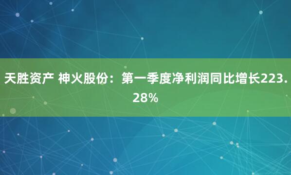 天胜资产 神火股份：第一季度净利润同比增长223.28%