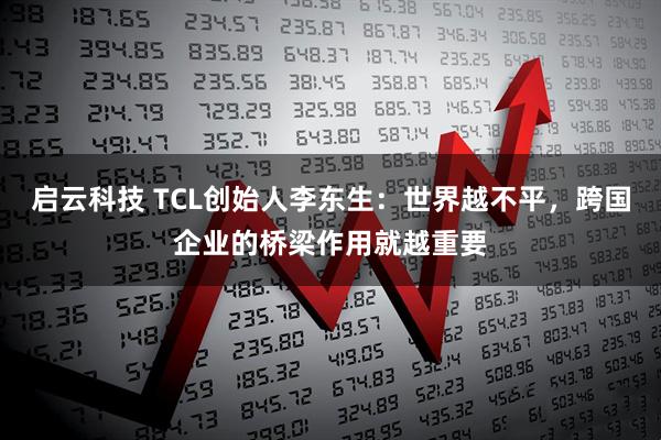 启云科技 TCL创始人李东生：世界越不平，跨国企业的桥梁作用就越重要