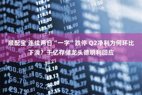 顺配宝 连续两日“一字”跌停 Q2净利为何环比下滑？千亿存储龙头德明利回应